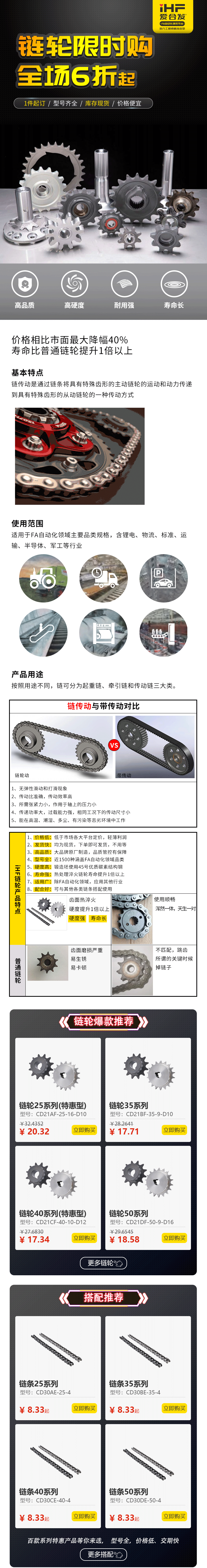 特惠現(xiàn)貨：鏈輪鏈條，成套搭配，更省錢、更耐用！